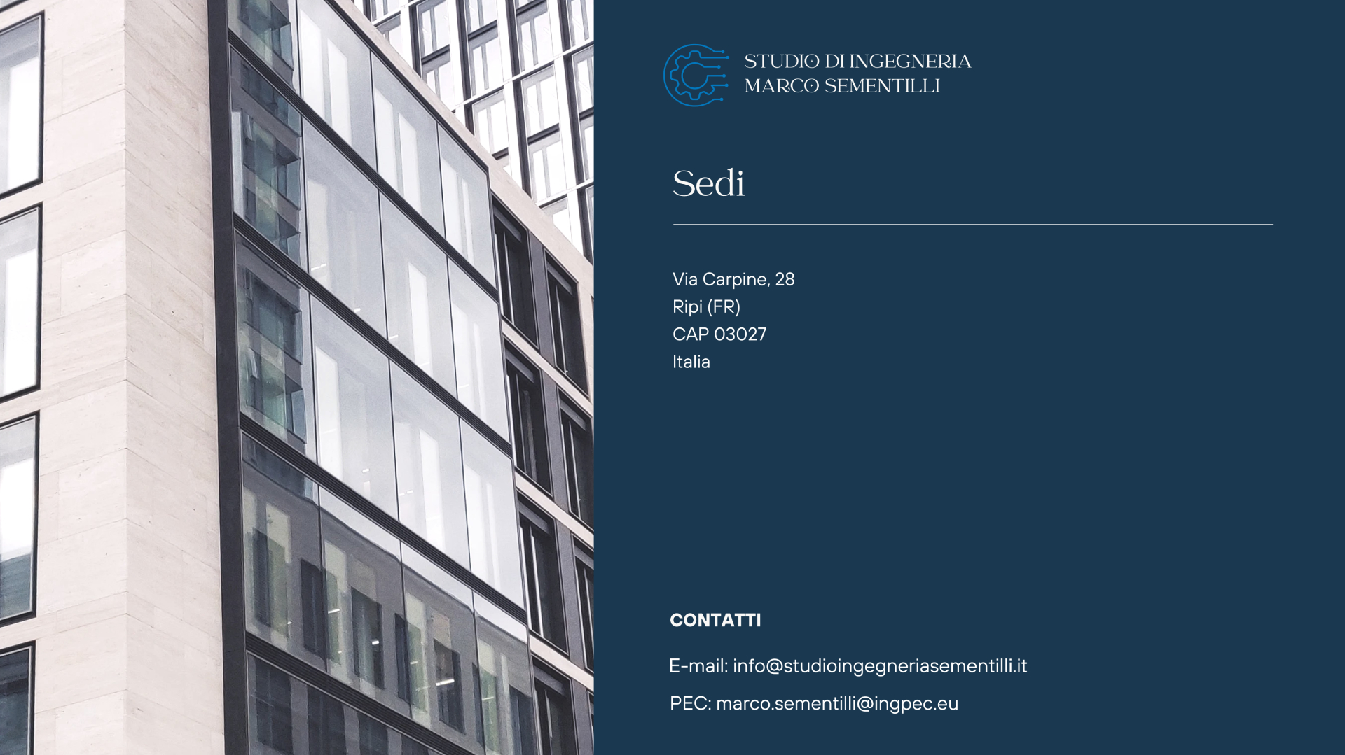 Contatti Studio Ingegneria Sementilli